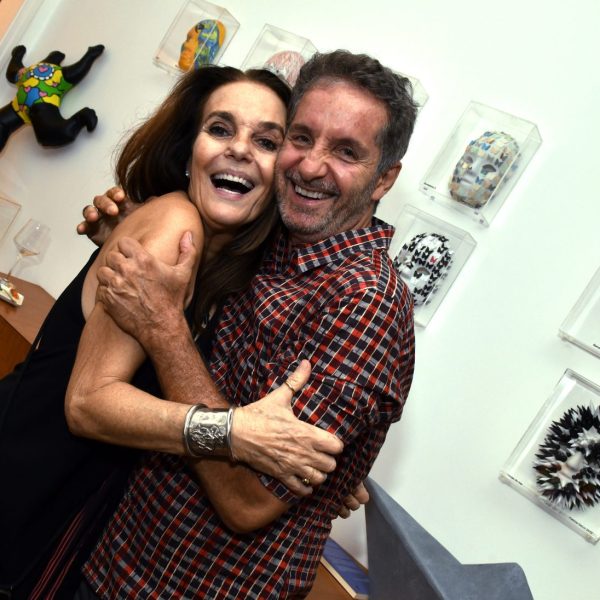 A aniversariante e Pedro Guimarães